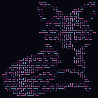 Fox silhouette made of arrows