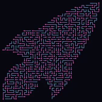 Rocket silhouette made of arrows