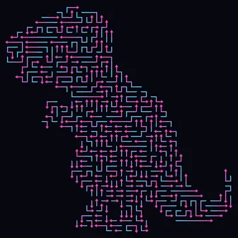 T-Rex silhouette made of arrows