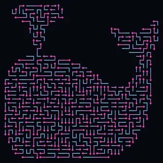 Whale silhouette made of arrows